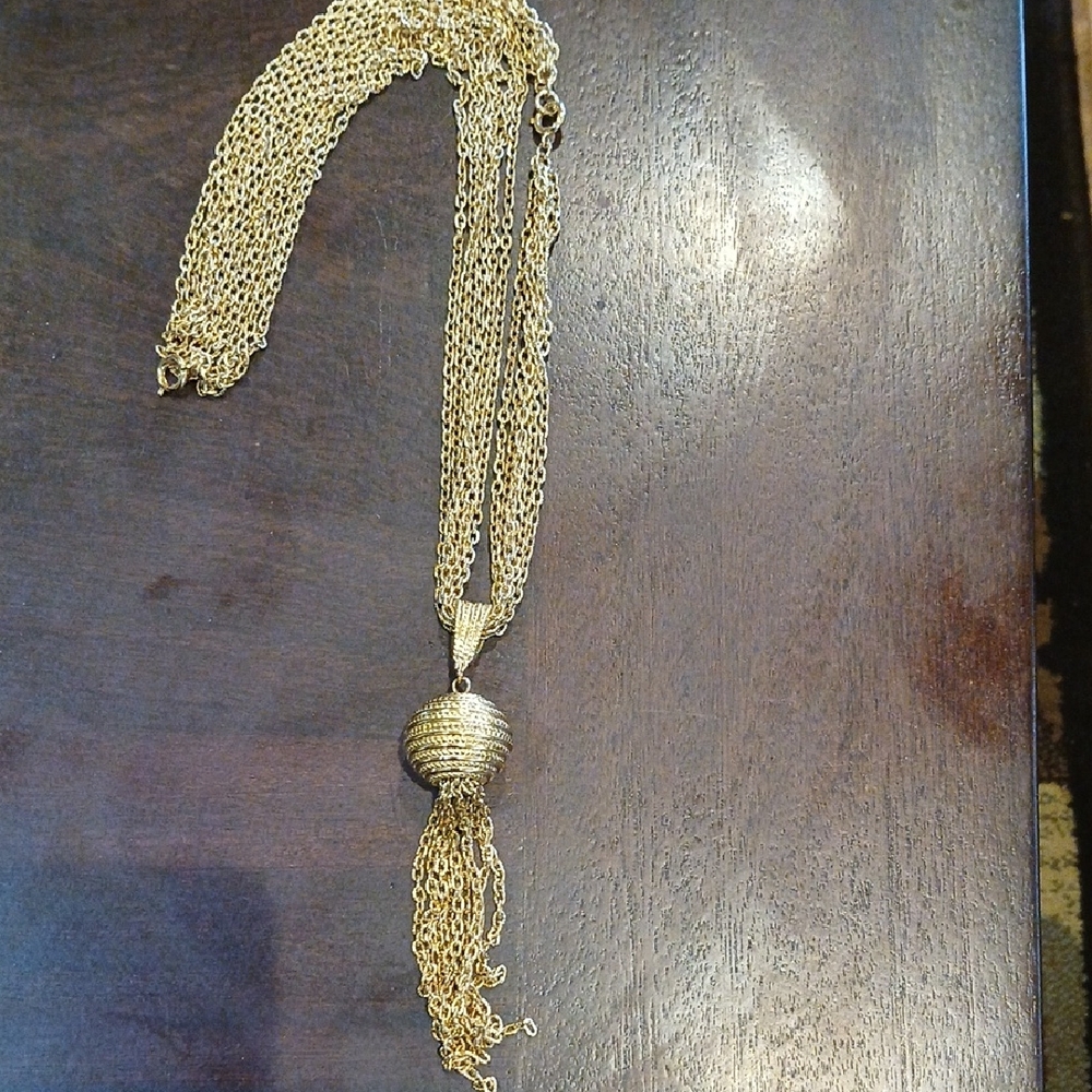 Sarah Coventry Gold Tassel Necklace